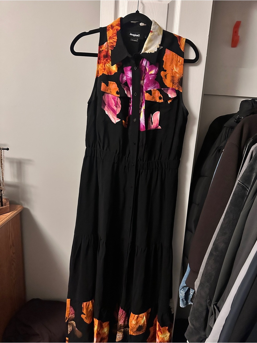 Desigual Black Floral Maxi Dress